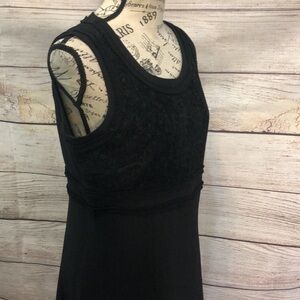 Nanette Lepore Dress Sleeveless Lace Trim Black LBD Size 6